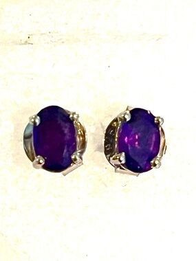 0.5ct Amethyst 14KGP Stud Earrings